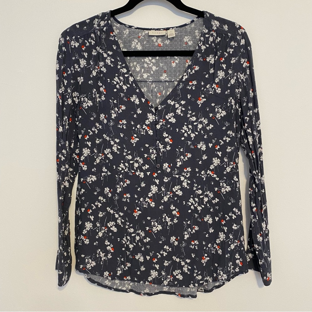 Hinge Blue-Gray Pattern Work Blouse - image 1